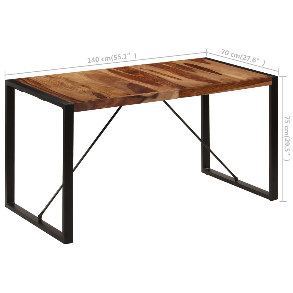 Dining Table 55.1"x27.6"x29.5" Solid Sheesham Wood