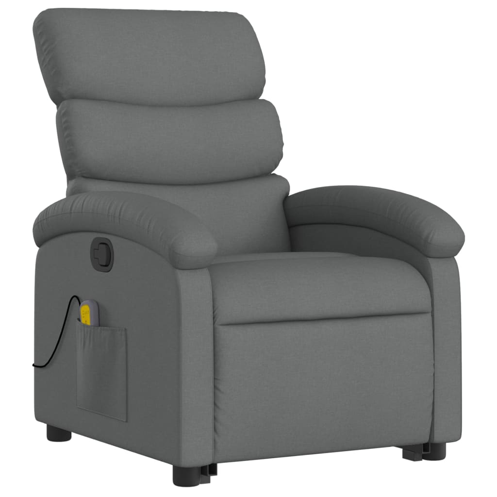 Stand up Massage Recliner Chair Dark Gray Fabric