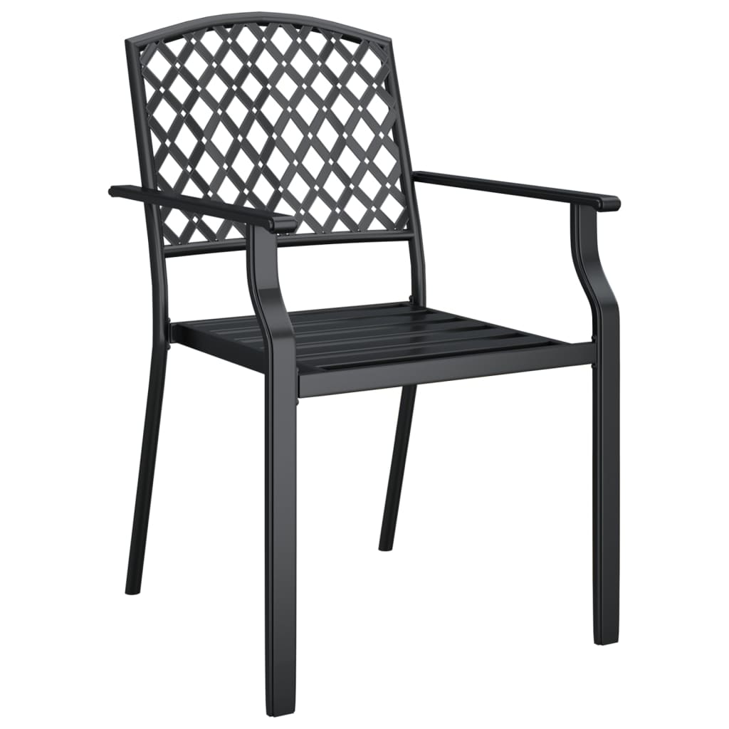 3 Piece Patio Dining Set Anthracite Steel