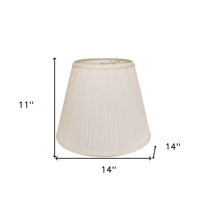 14" White Empire Deep Slanted Broadcloth Lampshade