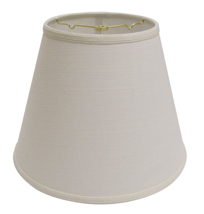 14" White Empire Deep Slanted Linen Lampshade