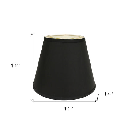 14" Black with White  Empire Deep Slanted Shantung Lampshade