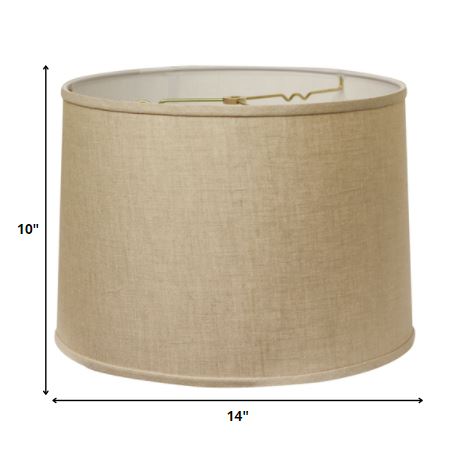 14" Dark Wheat Throwback Drum Linen Lampshade