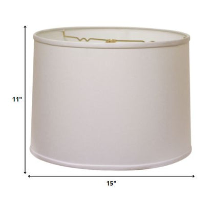 15" White Throwback Drum No Slub Lampshade