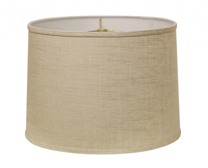 15" Light Wheat Throwback Drum Linen Lampshade