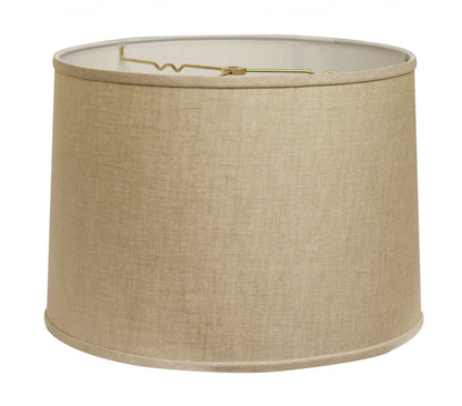 15" Parchment Biege Throwback Drum Linen Lampshade