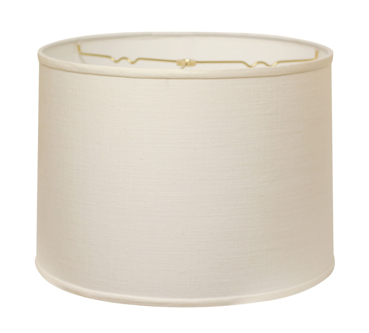 15" White Throwback Drum Linen Lampshade