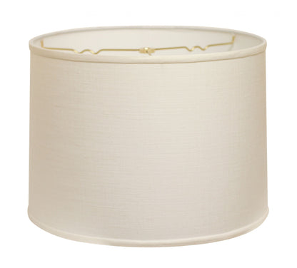 15" White Throwback Drum Linen Lampshade