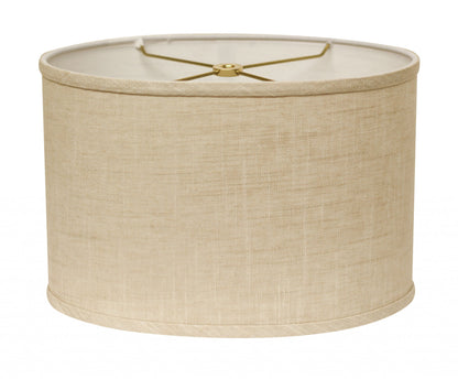 12" Light Wheat Throwback Oval Linen Lampshade