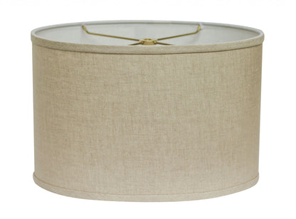 14" Parchment Biege Throwback Oval Linen Lampshade