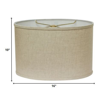 16" Parchment Biege Throwback Oval Linen Lampshade