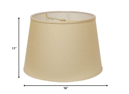 16" Parchment Biege Rounded Empire Slanted Linen Lampshade