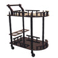 24" Dark Brown Rolling Bar Cart