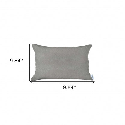 12" X 20" Grey Solid Color Zippered Handmade Polyester Lumbar Pillow Cover