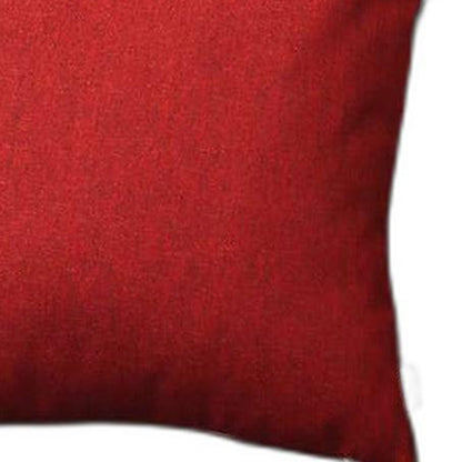 18" X 18" Red Solid Color Zippered Handmade Polyester Throw Pillow Cover