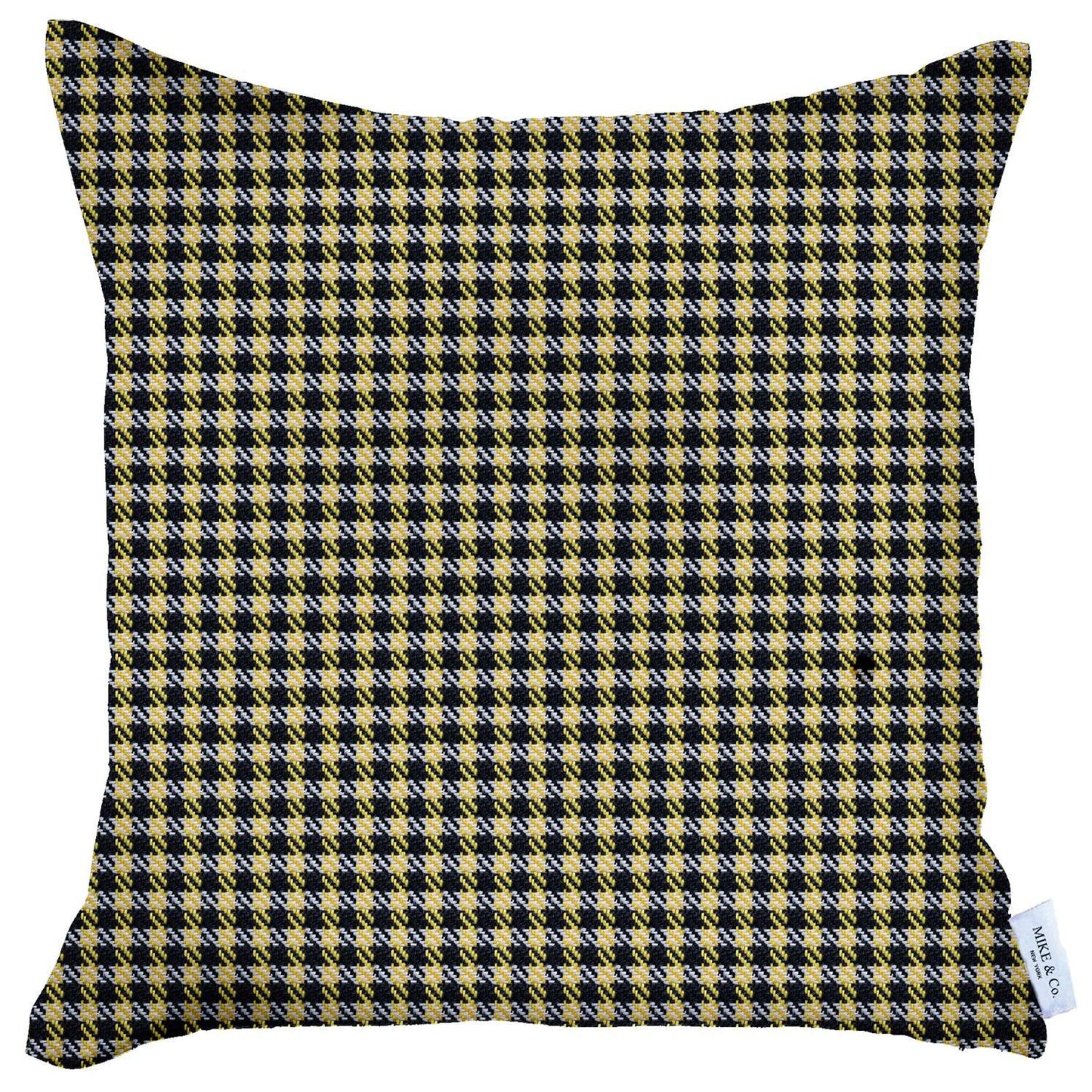 18" Yellow and Black Houndstooth Throw Pillow Cover