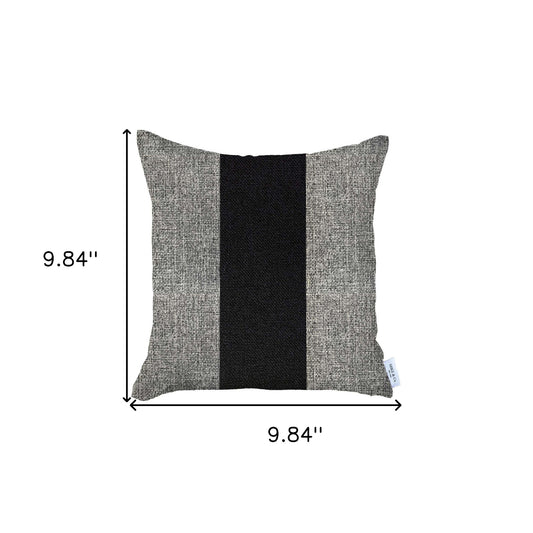 18" X 18" Grey And Black Geometric Zippered Handmade Polyester Throw Pillow Cover