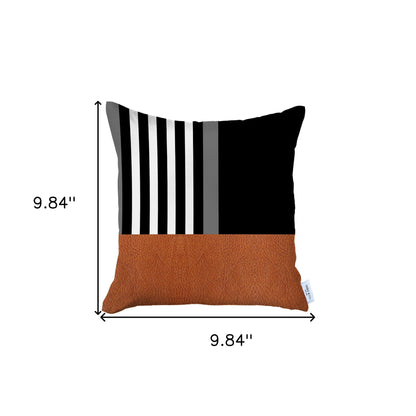 18" Brown and Black Throw Pillow Cover