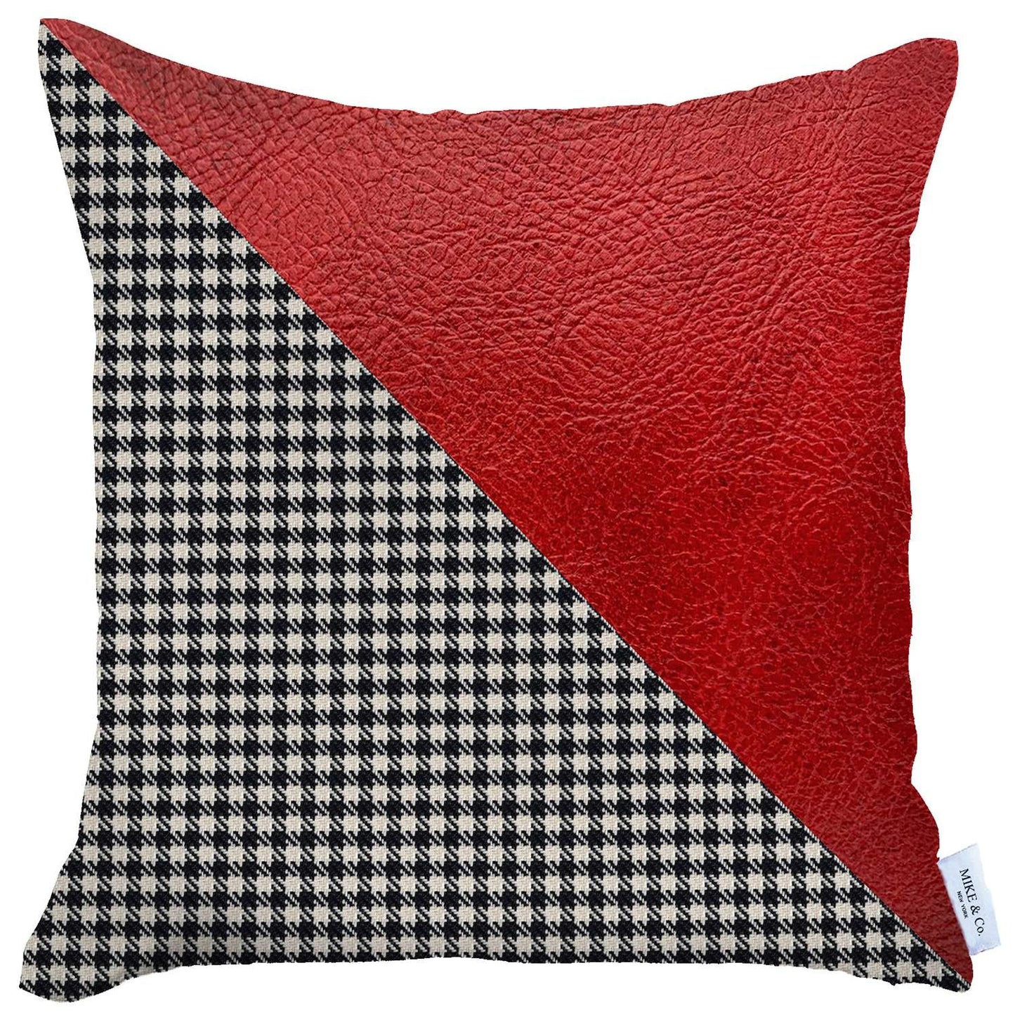 18" Black and Red Throw Pillow Cover