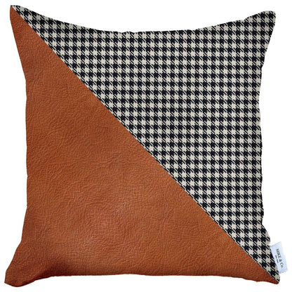 18" Brown and Black Throw Pillow Cover