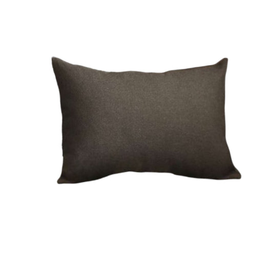 Set of Two 12" X 20" Black Fabric Lumbar Throw Pillows