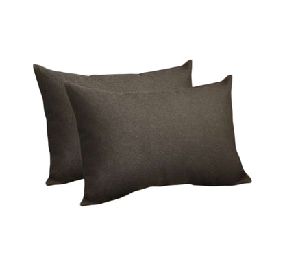 Set Of Two 20" X 12" Black Polyester Zippered Pillow