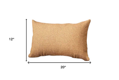 Set Of Two 20" X 12" Brown Polyester Zippered Pillow