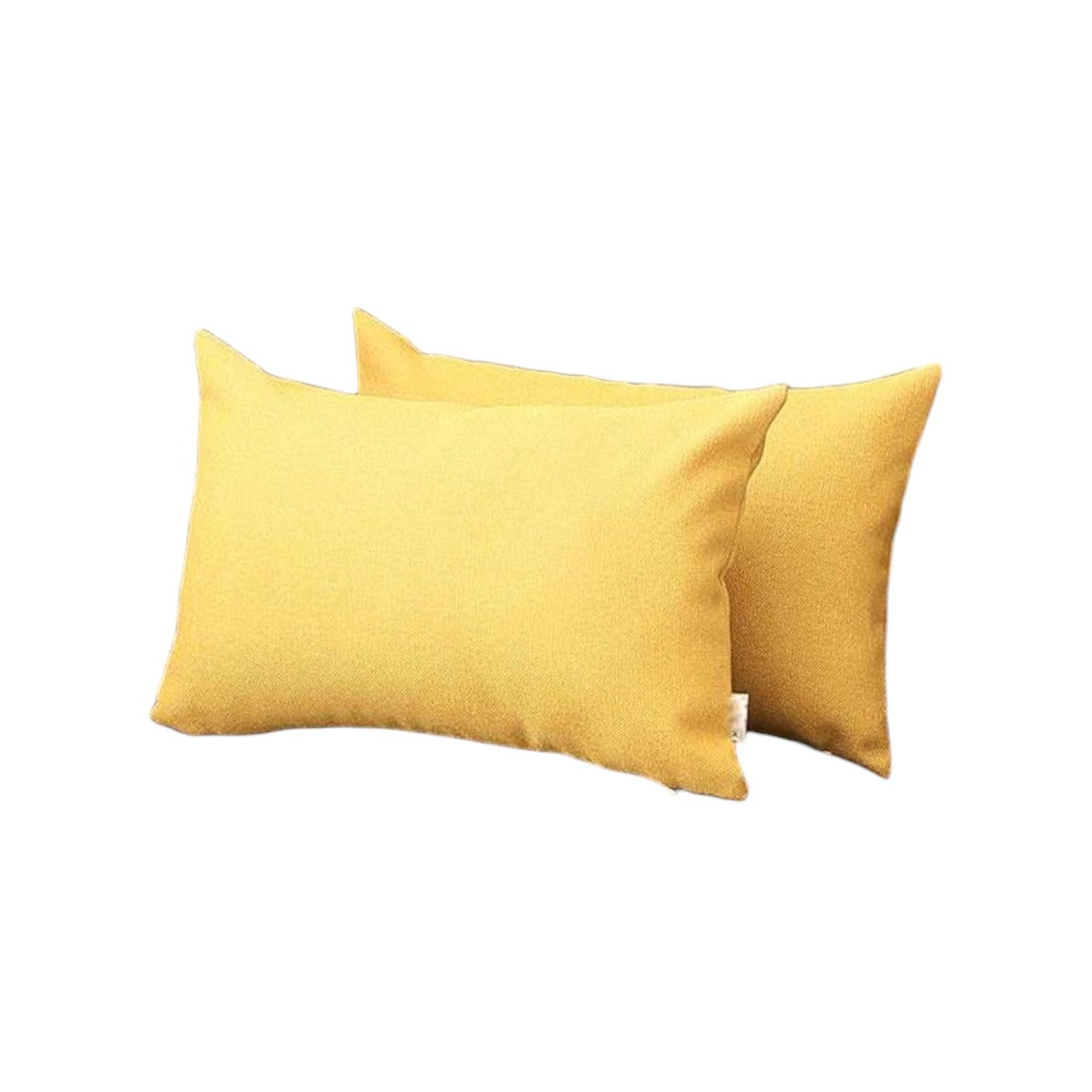 Set Of Two 20" X 12" Yellow Polyester Zippered Pillow