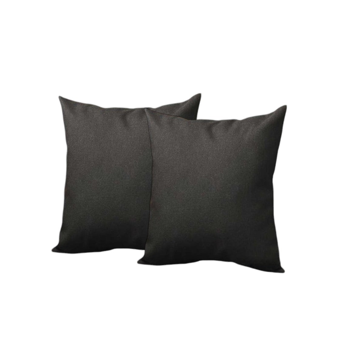 Set of Two 18" Black Fabric Throw Pillows