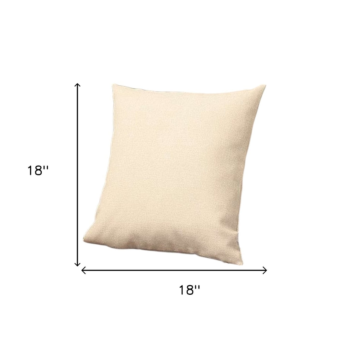 Set of Two 18" Ivory Fabric Throw Pillows