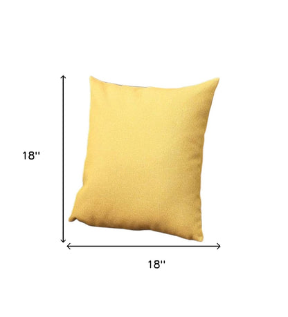 Set Of Two 18" X 18" Yellow Polyester Zippered Pillow