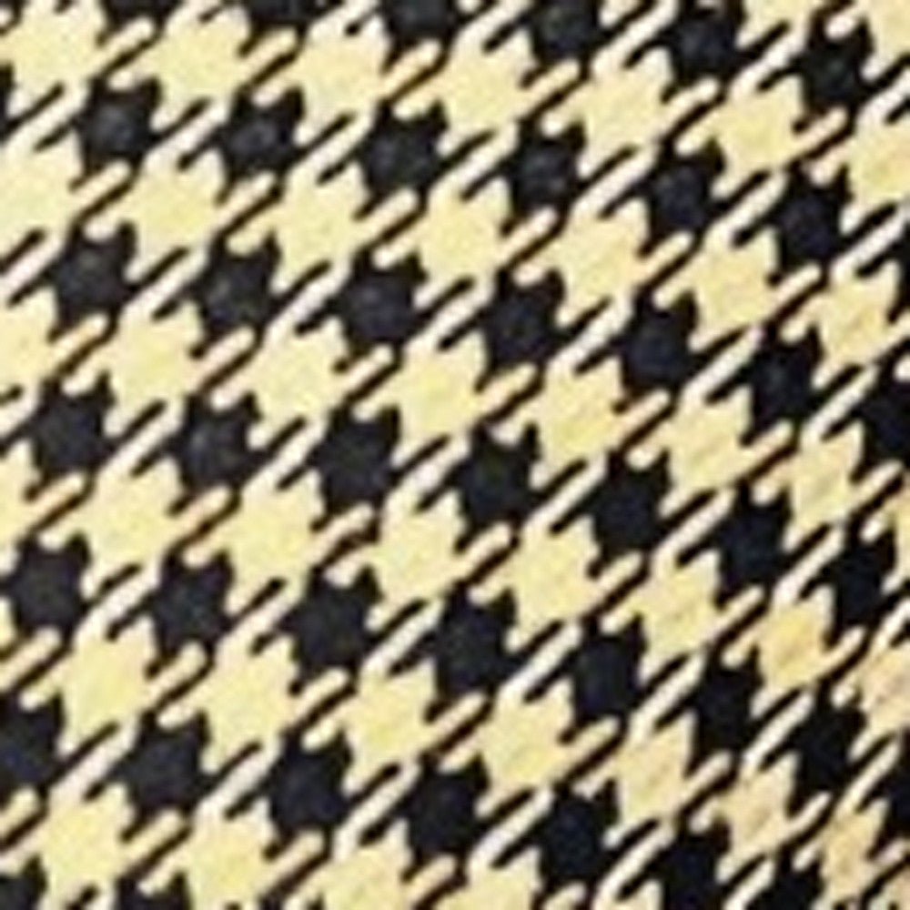 Set of Two 18" Yellow and Black Houndstooth Fabric Throw Pillows