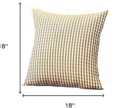 Set Of Two 18" X 18" Brown Polyester Houndstooth Zippered Pillow