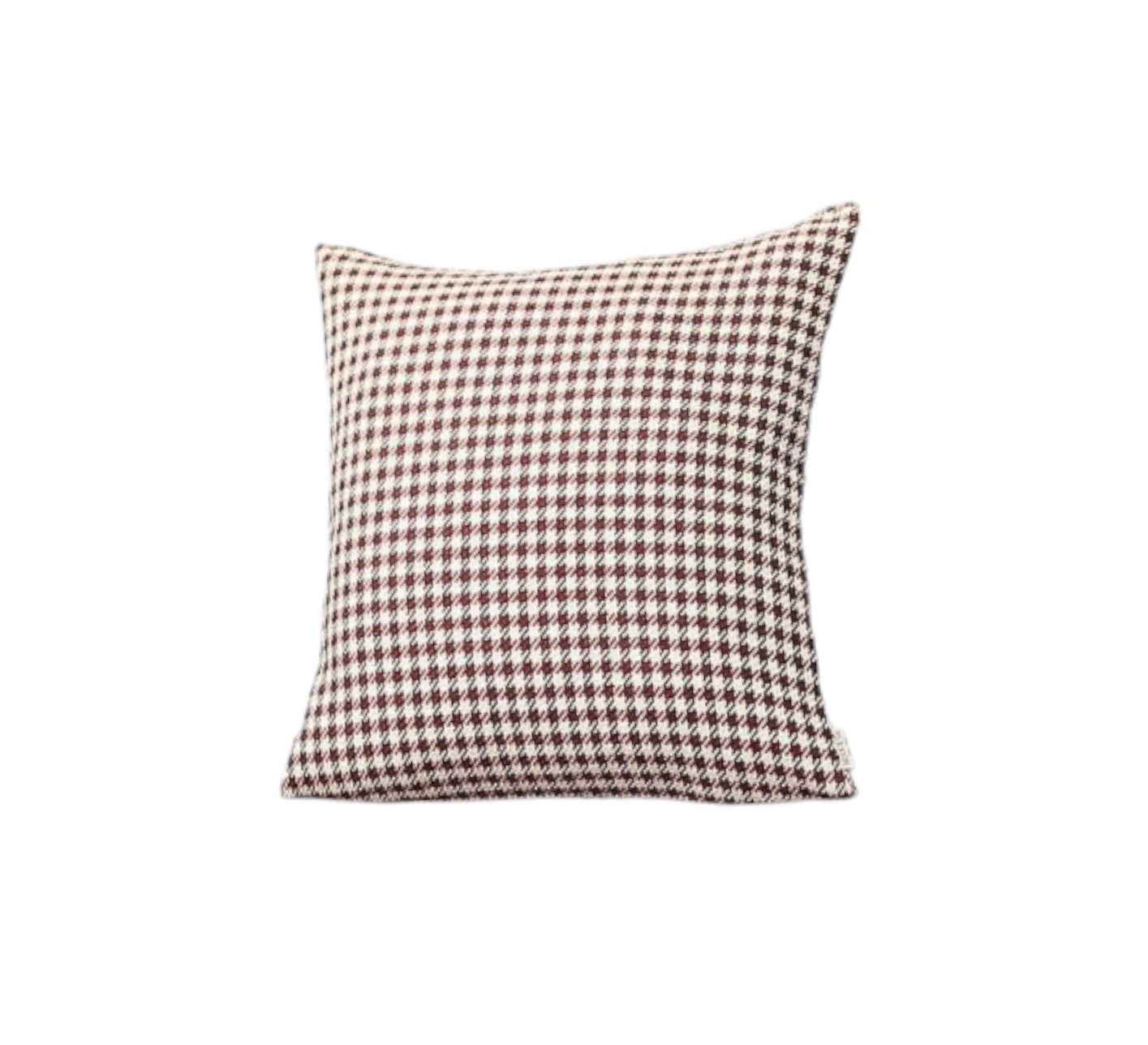 Set of Two 18" Red and White Houndstooth Fabric Throw Pillows