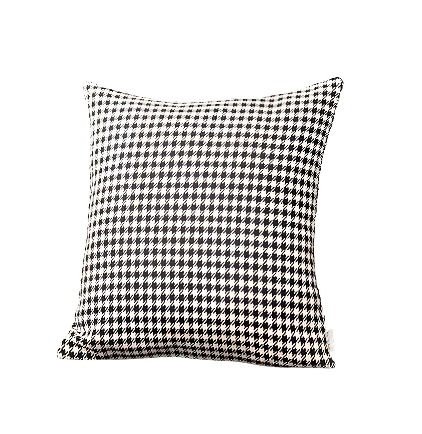 Set Of Two 18" X 18" Grey Polyester Houndstooth Zippered Pillow