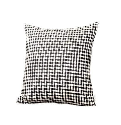 Set of Two 18" Black and White Houndstooth Fabric Throw Pillows