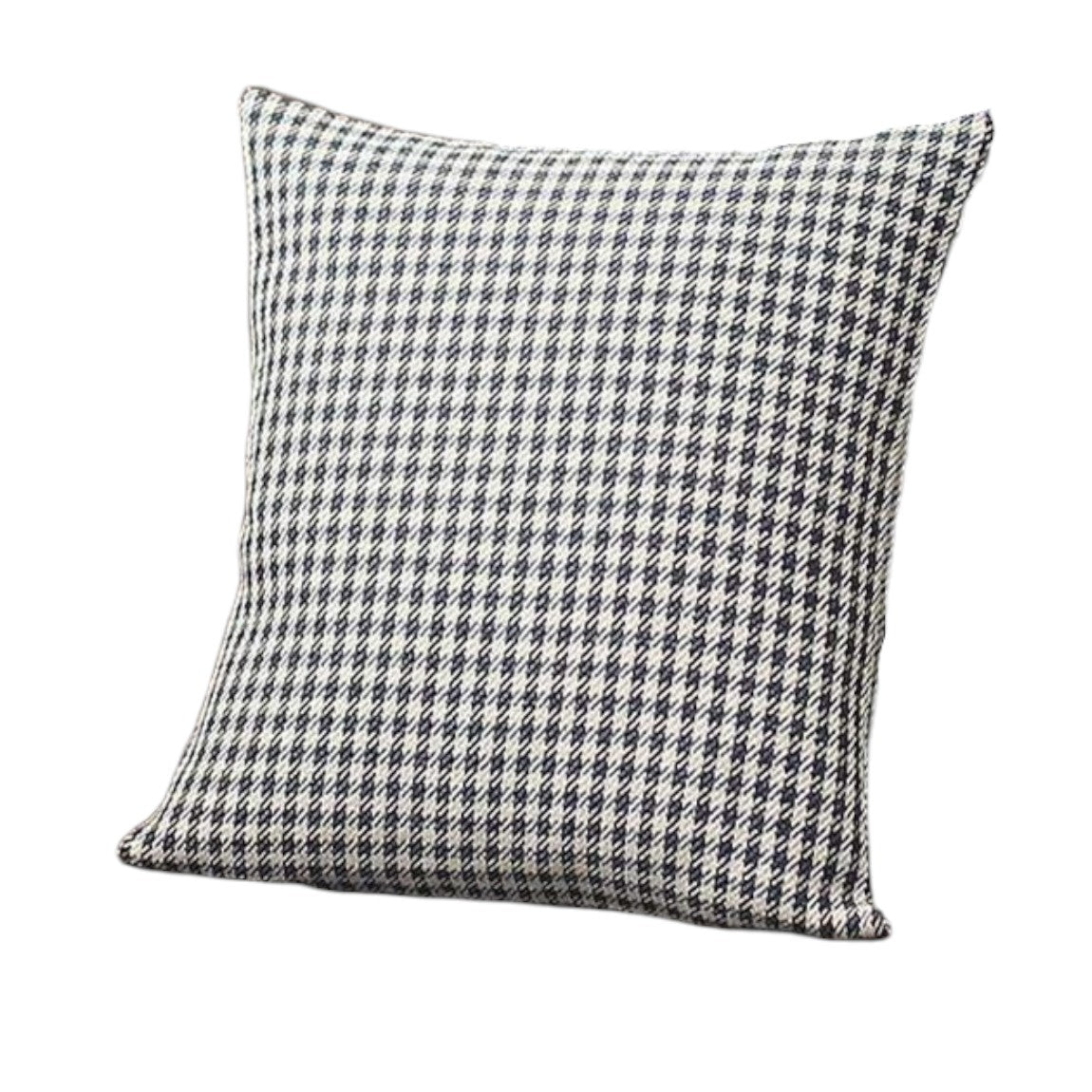 Set Of Two 18" X 18" Black Polyester Houndstooth Zippered Pillow