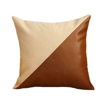 Set Of Two 18" X 18" Brown and Ivory Polyester Zippered Pillow