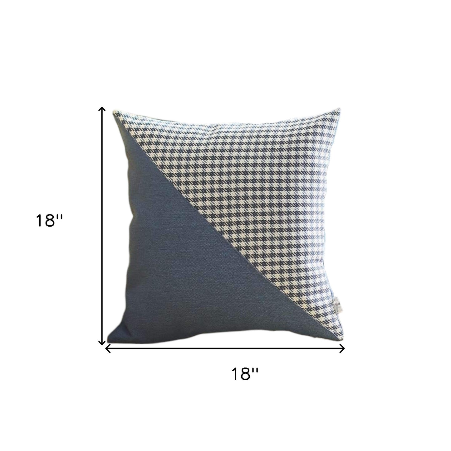 Set of Two 18" Blue and White Houndstooth Fabric Throw Pillows