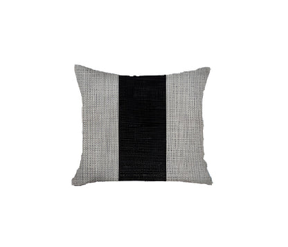 Set Of Two 18" X 18" Grey And Black Geometric Zippered Handmade Polyester Throw Pillow