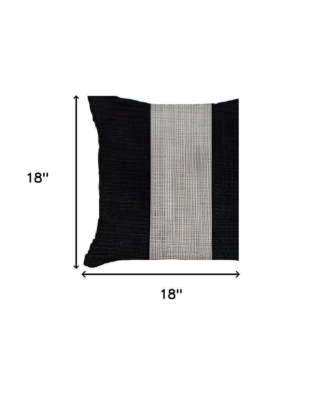 Set Of Two 18" X 18" Grey And Black Geometric Zippered Handmade Polyester Throw Pillow