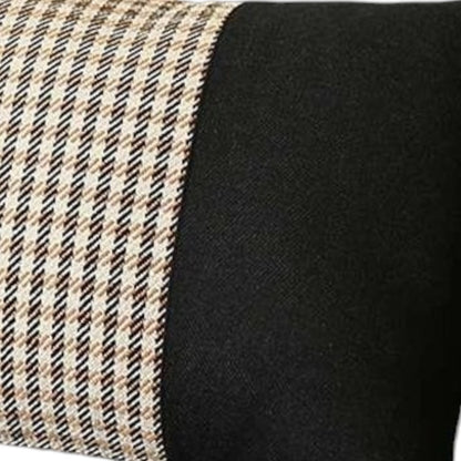 Set Of Two 20" X 12" Black And Brown Polyester Houndstooth Zippered Pillow