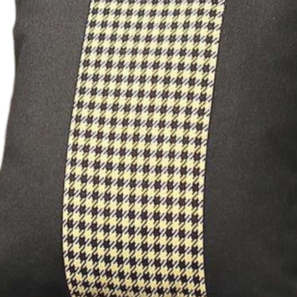 Set Of Two 18" X 18" Black And Yellow Polyester Houndstooth Zippered Pillow