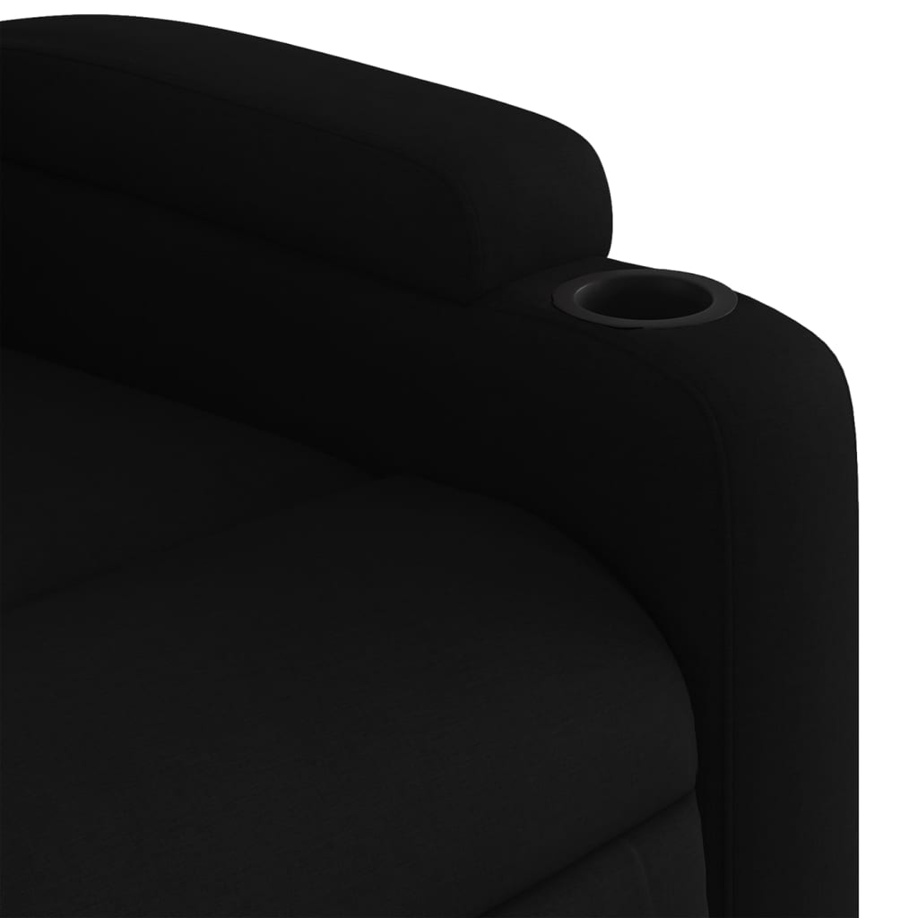 Massage Recliner Chair Black Fabric