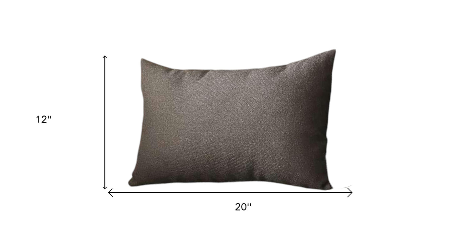 Set Of Four 20" X 12" Black Polyester Zippered Pillow