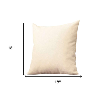 Set Of Four 18" X 18" Ivory Polyester Zippered Pillow