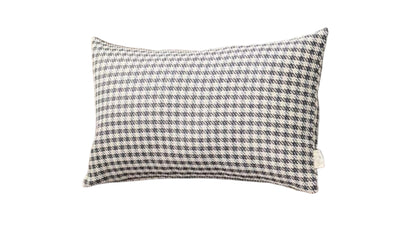 Set Of Four 20" X 12" Black Polyester Houndstooth Zippered Pillow