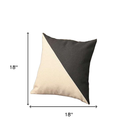 Set Of Four 18" X 18" Black And Grey Polyester Geometric Zippered Pillow