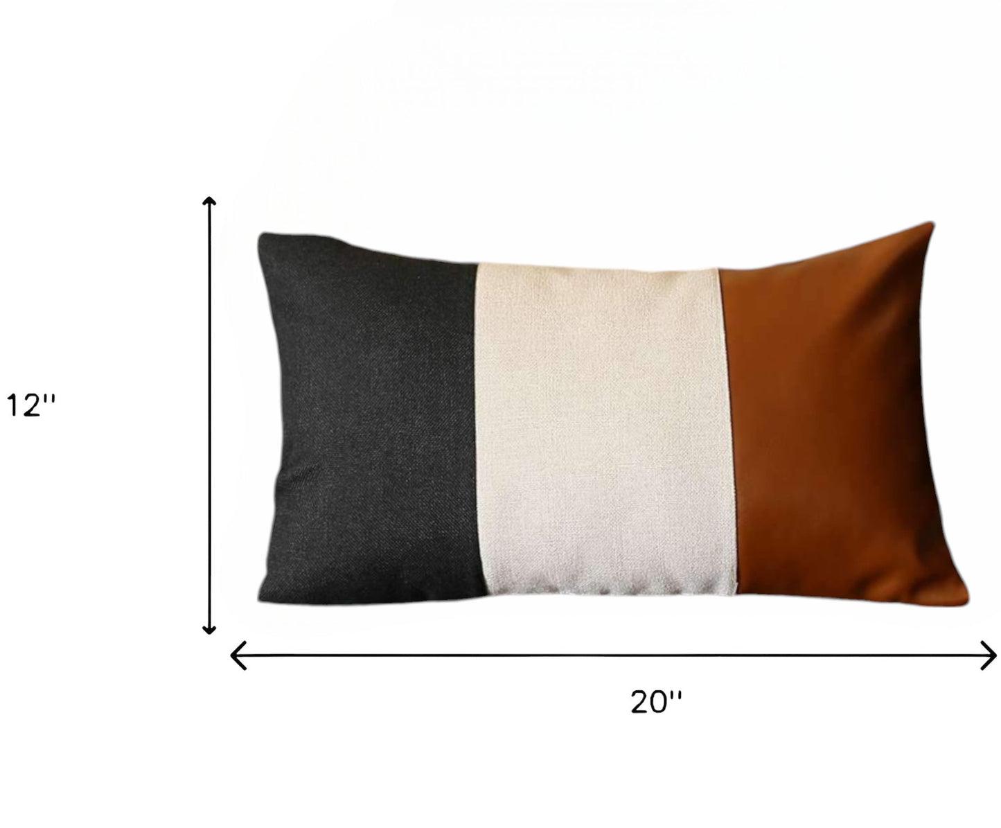 Set Of Four 20" X 12" Black Grey And Brown Polyester Geometric Zippered Pillow