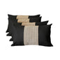 Set Of Four 20" X 12" Black And Brown Polyester Houndstooth Zippered Pillow